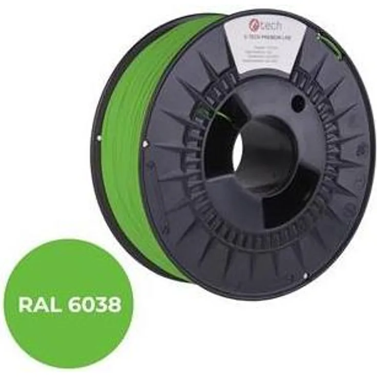 C-Tech Tiskovací struna PREMIUM LINE PLA, luminiscenční zelená RAL6038, 1,75 mm, 1000 g, 3D Filament, grün
