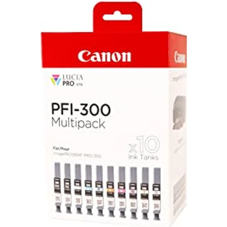 Canon PFI-300 Mulitpack Druckertinte für imagePROGRAF PRO-300 mit 10 Tintenpatronen in plastikfreier Verpackung Mehrfarbig Multipack – Bild 2