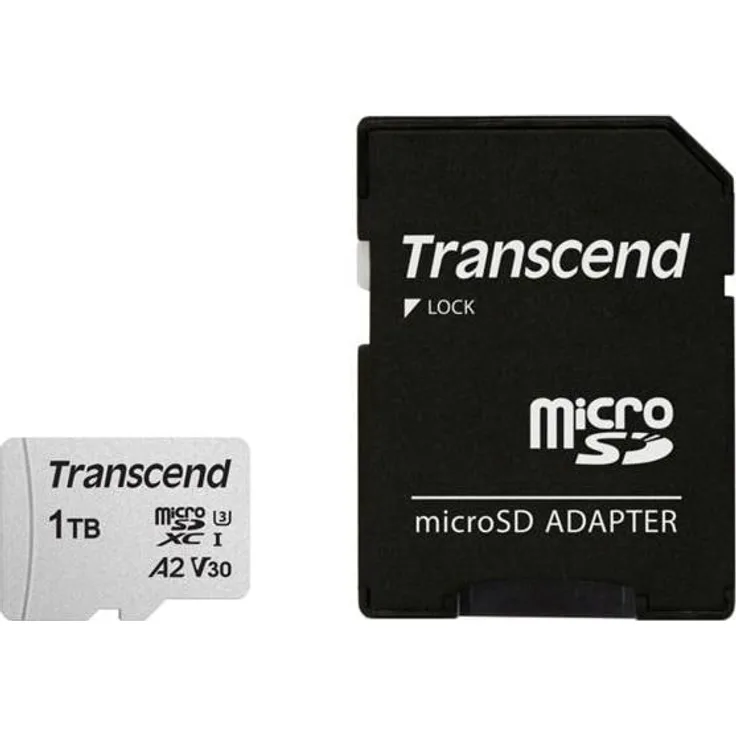 Transcend SD microSD Card SDXC USD300S-A w/Adapter (microSDXC, 1000 GB, U3, UHS-I), Speicherkarte