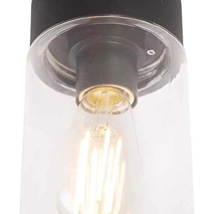 Qazqa Moderne Außen Deckenleuchte Jarra schwarz 22,6 cm IP44 - Edelstahl Zylinder - LED geeignet E27 – Bild 5