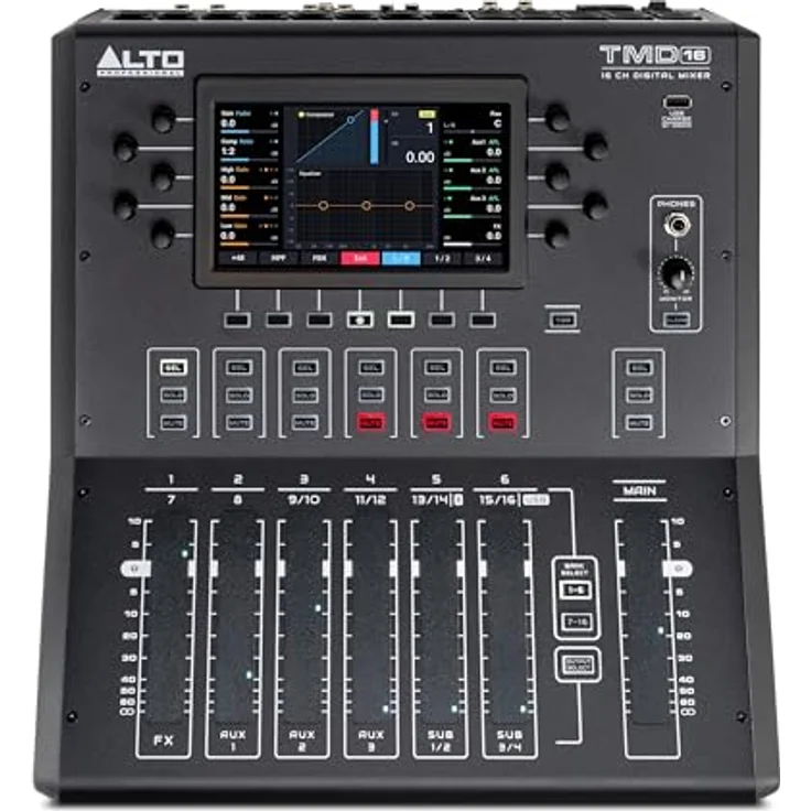 Alto TMD 16, 16-Kanal-Digitalmixer mit 100mm Touchfadern, 7"-Farbdisplay, Bluetooth-Streaming und 2x2 USB-Interface – Bild 10