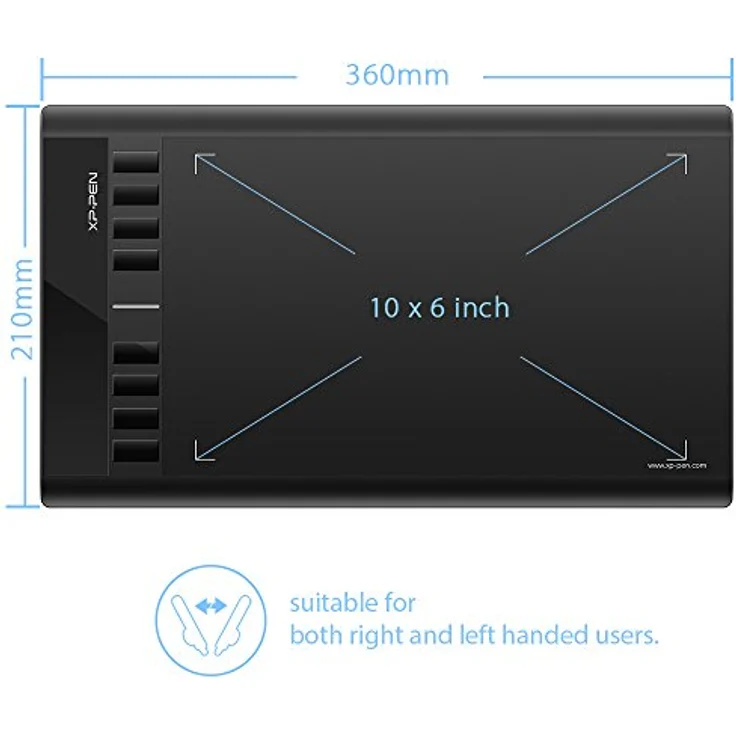 XP-PEN Star 03 V2 Grafiktablett, 10''x6 Zeichentablett mit 8192 Druckstufen und 266 RPS für PC (Win/Mac/Chrome OS) – Bild 2