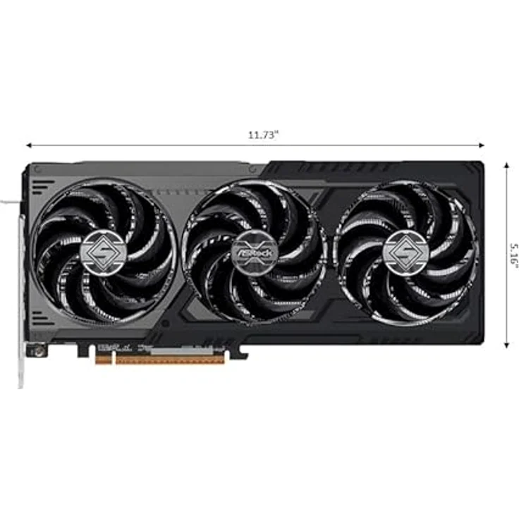ASRock Radeon RX 9070 XT Steel Legend Dark, Grafikkarte mit 16GB GDDR6, 2970MHz Boost Clock, 3 x DisplayPort 2.1a, HDMI 2.1b – Bild 2