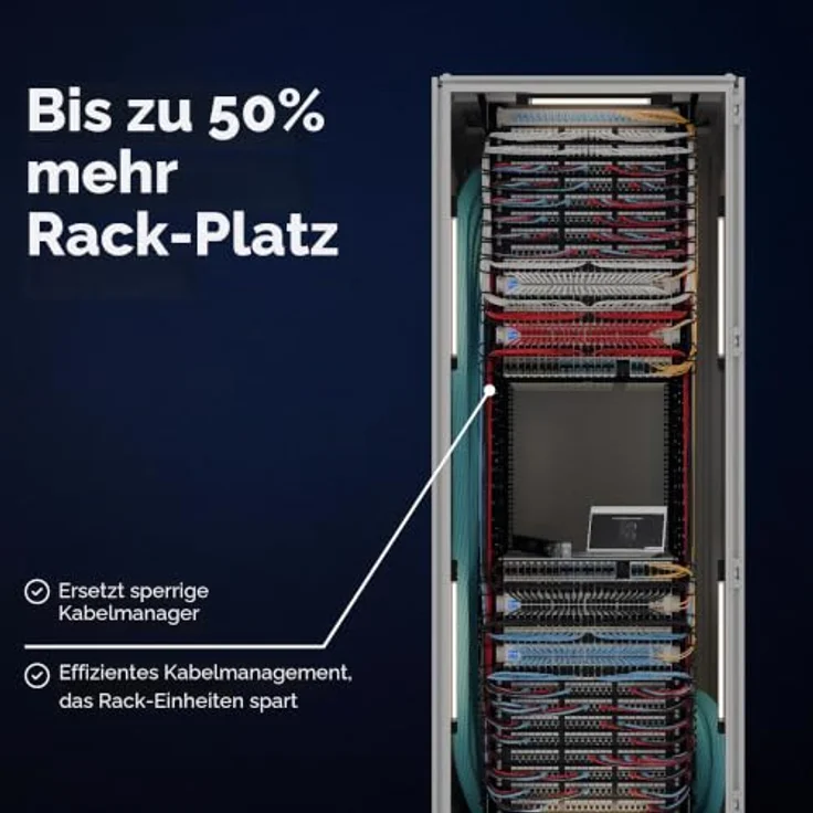 Patchbox patchbox.one, Kabeleinzugssystem mit 24 Cat.6a-Kabeln, modular und farblich anpassbar, 1,8 m, PoE++ ready – Bild 2