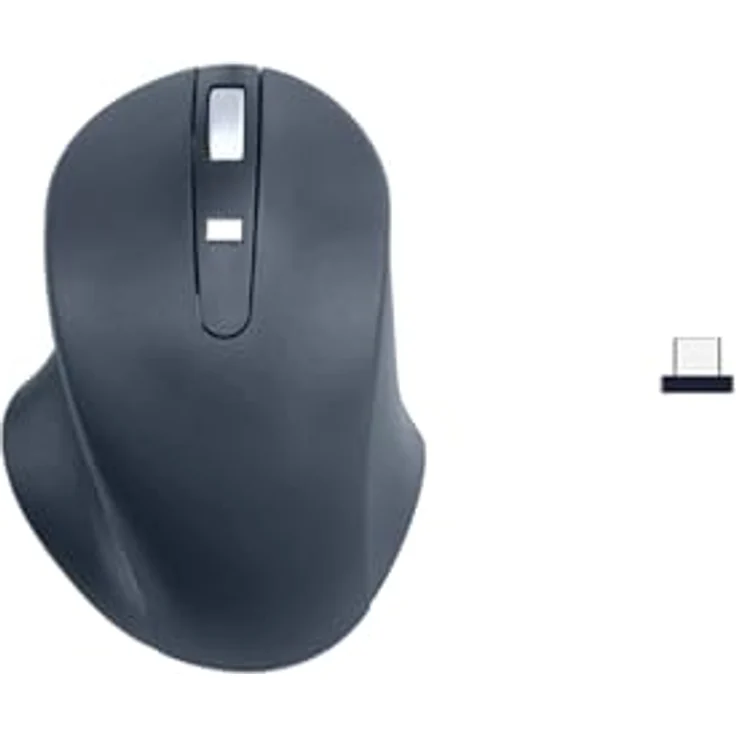 Matias M20DCBB Ergonomische Kabellose Maus, Optisch, Schwarz, 4 Tasten, 1000 dpi, Wiederaufladbarer Akku, USB-C Nano-Empfänger – Bild 1