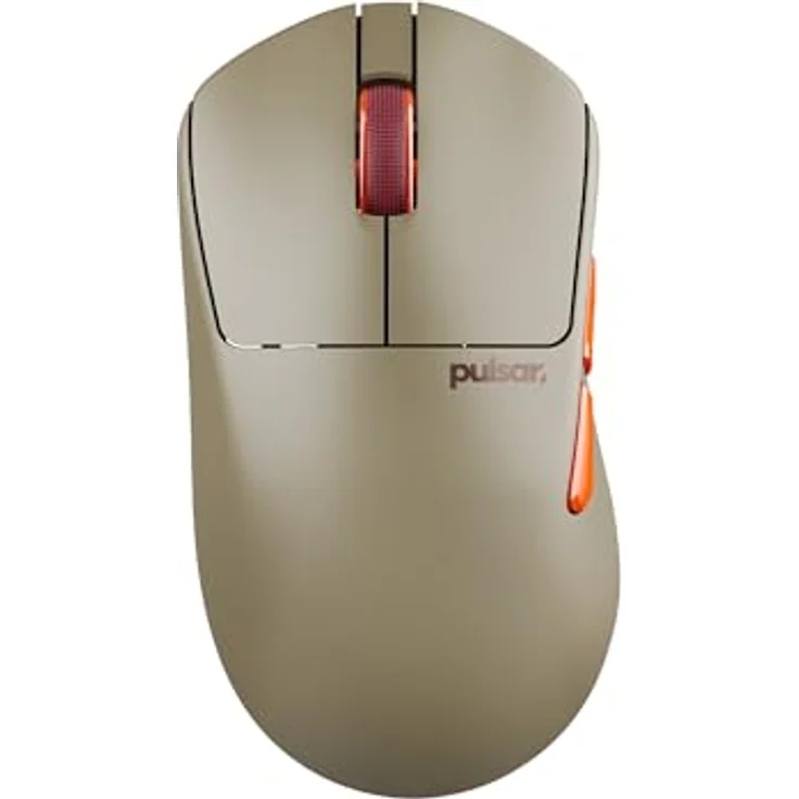 Pulsar X3 LHD CrazyLight Medium, Gaming Maus (Beige) mit 32.000 DPI Sensor, 8.000 Hz Abtastrate und ergonomischem Design für Linkshänder – Bild 1