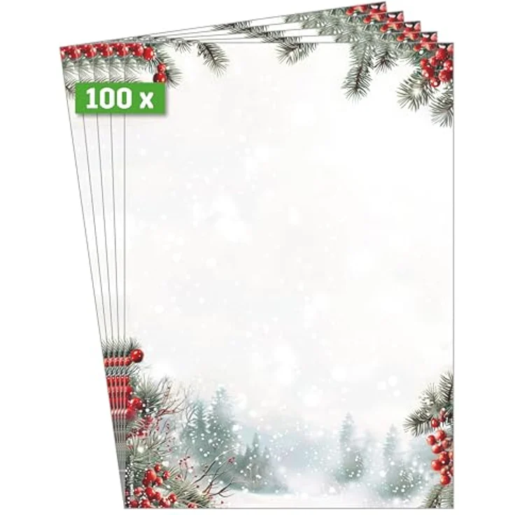 SIGEL Weihnachtsbriefpapier Scandinavian Snow, DIN A4, 90 g/qm, 100 Blatt, FSC-zertifiziert – Bild 8