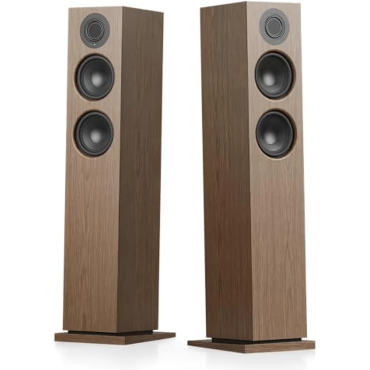 Audio Pro A48W, Aktive Stand-Stereo-Multiroom-Lautsprecher, 320 W, HDMI ARC, Optisch & RCA, AirPlay 2, Google Cast, Walnuss (Paar) – Bild 4
