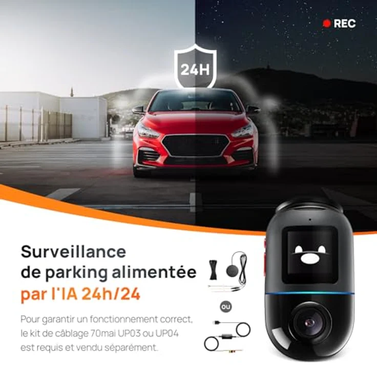 70mai Dash Cam Omni, 360° drehbar, hervorragende Nachtsicht, integrierter 32GB eMMC Speicher, Zeitrafferaufnahme, 24H Parkmodus, AI Bewegungserkennung, 1080P Full HD, integriertes GPS, App Steuerung – Bild 4