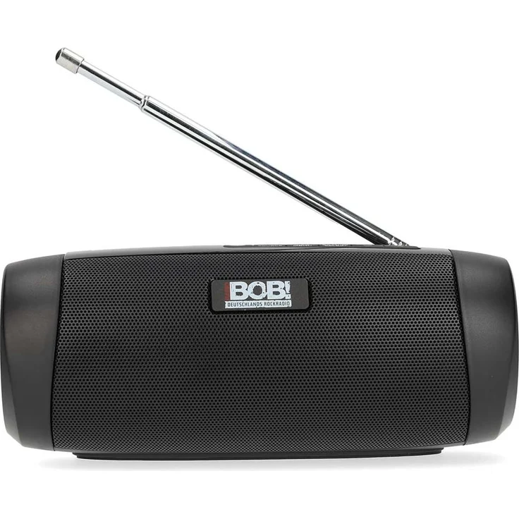 Imperial BOBs Rock-BOX Mini, DAB+ Bluetooth Soundbox mit IPX5 Schutz, 5W RMS, 8 Stunden Akkulaufzeit, RADIO BOB! Design