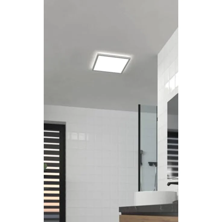 EGLO LED Deckenleuchte Rovito, runde Badezimmer Deckenlampe, IP44, 39x39 cm, Kunststoff in Weiß, warmweiß-kaltweiß – Bild 3