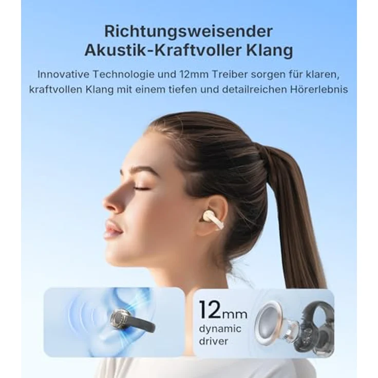 Edifier R1 Open-Ear True Wireless Earbuds, Bluetooth 5.4, 28 Std. Akku, AI Clear Calls, IP56, Weiß – Bild 2