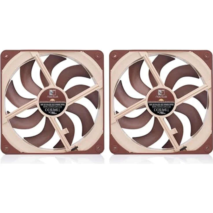 Noctua NF-A14x25 G2 PWM Sx2-PP Gehäuselüfter Set in Braun, ideal für Push-Pull und Side-by-Side Anwendungen – Bild 3