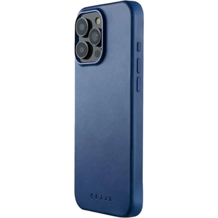 Mujjo Leather Case iPhone 16 Pro Max Blau - Premium Lederhülle mit MagSafe-Unterstützung