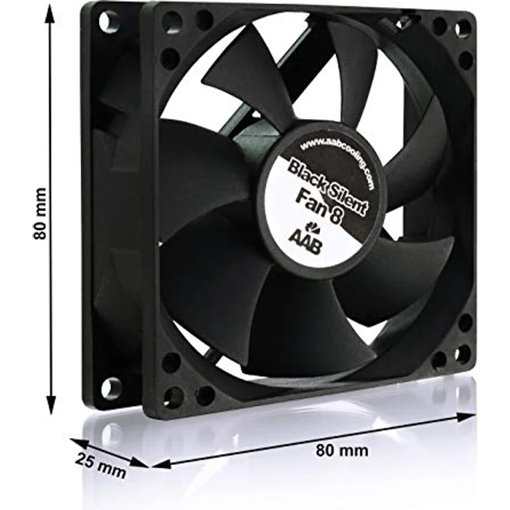 AAB Cooling Black Silent Fan 8 - 80mm leise und effizient Gehäuselüfter mit 4 Anti-Vibrations-Pads – Bild 7