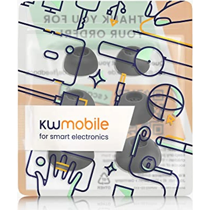 kwmobile 6x Ersatzpolster für Oneplus Buds Pro 2, Silikon Ohrpolster für In-Ear Kopfhörer, flexibel und elastisch – Bild 5