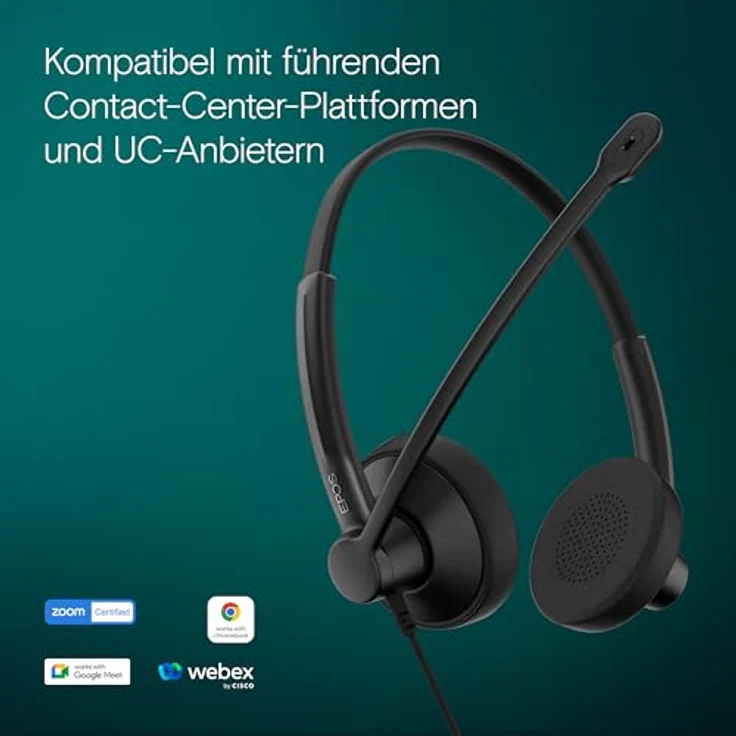 EPOS IMPACT 100 UC On Ear Headset, kabelgebundenes Stereo-Headset mit Noise Cancelling und Mikrofon-Stummschaltung, Schwarz – Bild 4