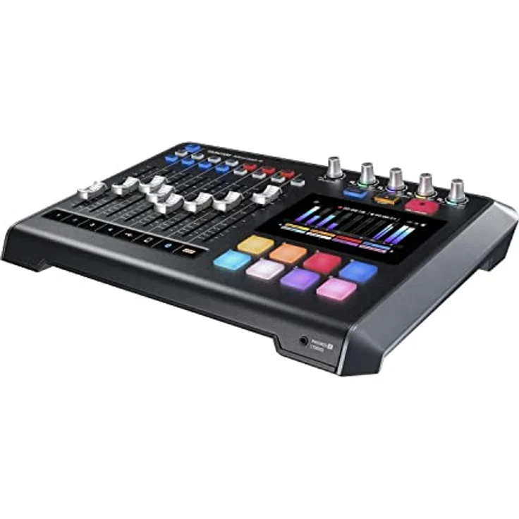 Tascam Mixcast 4, Studio- und Livemixer mit vier Mikrofoneingängen, Auto-Mixer-Funktion und 12,7 cm Farb-Touchscreen, Schwarz – Bild 4