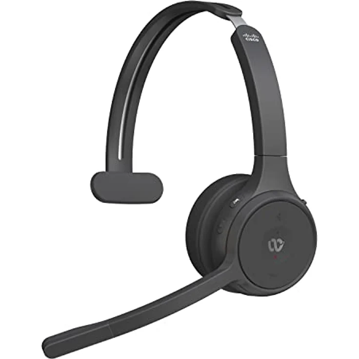 Cisco Headset 721 Wireless On-Ear Bluetooth-Kopfhörer, Webex Taste, USB-A-HD-Bluetooth-Adapter, Carbon Black, Ein Jahr Garantie – Bild 1