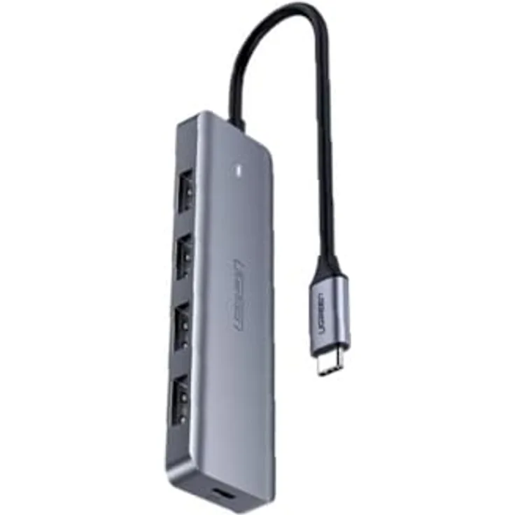 Dudao HUB 4in1 USB-C, USB-Hub mit 4x USB-A (3x USB 2.0 / USB 3.0), 6.3cm, schwarz