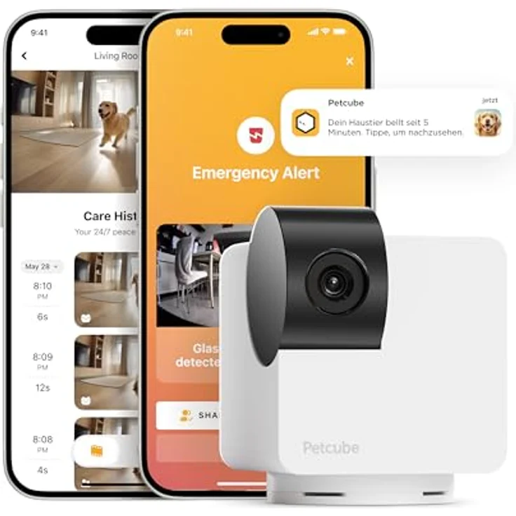 Petcube Cam 360 interaktive Haustierüberwachungskamera, WiFi, 1080p, 360° Rundumsicht smarte Haustierkamera von Petcube – Bild 1