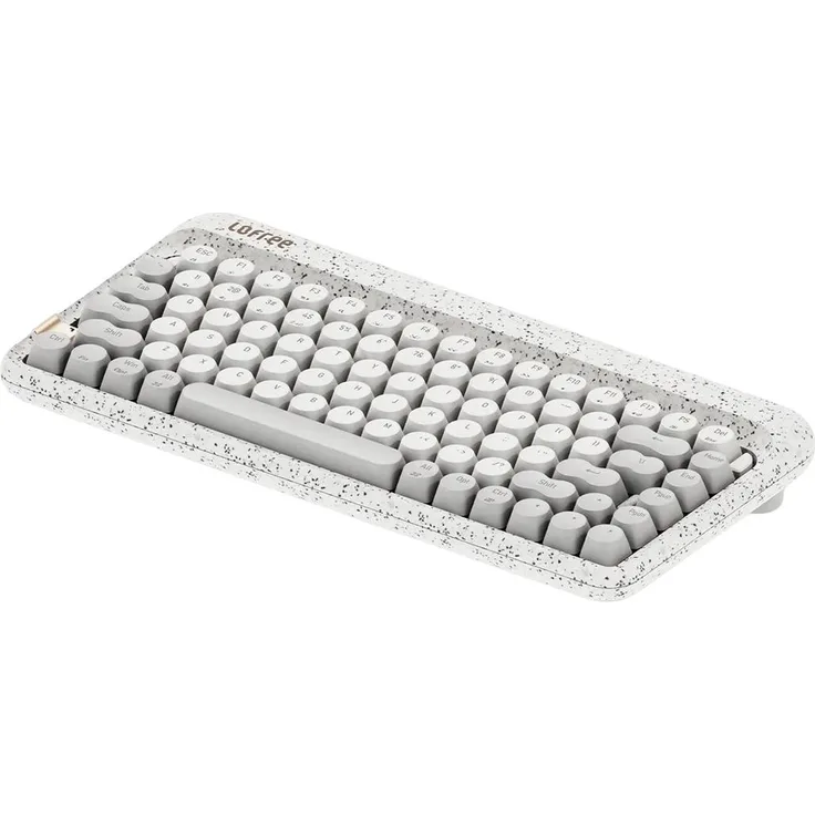 LOFREE Zero Artz Kabellose Mechanische Tastatur, Bluetooth 5.3 / 2.4GHz / USB-C, QWERTY Layout, Weiß, Gateron ZA Switches, Terrazzo-Design