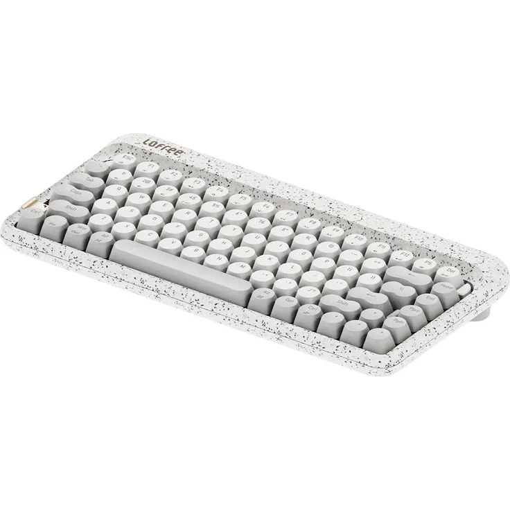LOFREE Zero Artz Kabellose Mechanische Tastatur, Bluetooth 5.3 / 2.4GHz / USB-C, QWERTY Layout, Weiß, Gateron ZA Switches, Terrazzo-Design