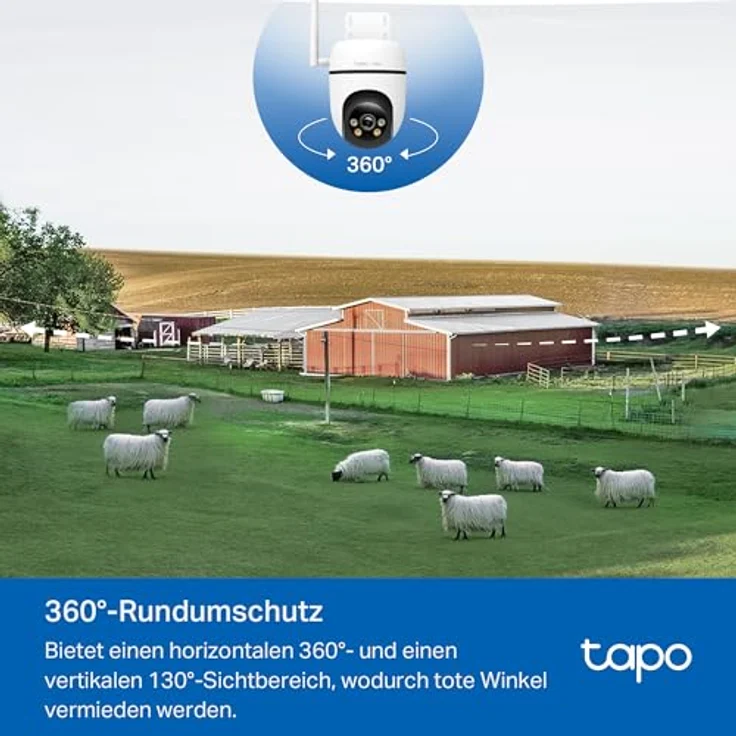 TP-Link Tapo C501GW 360° Überwachungskamera mit SIM-Karte, Starlight farbige Nachtsicht, 1080P, IP66, DC/PoE-Stromversorgung, dualer Speicher – Bild 5