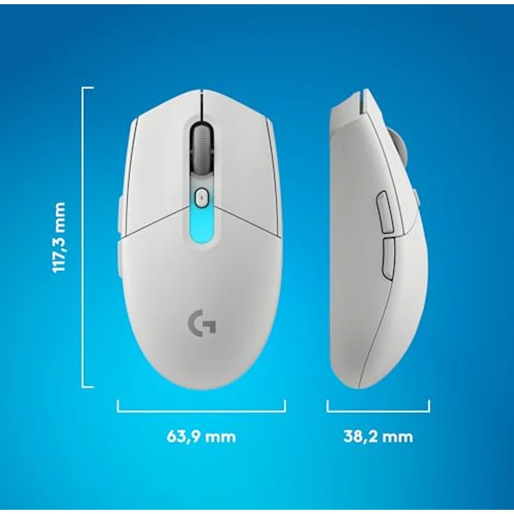 LOGITECH G305 X SUPERLIGHT Gaming-Maus, kabellos, HERO 44K-Sensor, 60 g, weiß, RGB-Beleuchtung – Bild 12