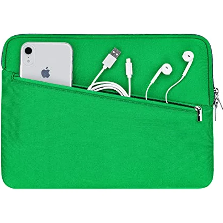 Artwizz Neoprene Sleeve Pro Tasche, MacBook Air 13 (2018-2024), MB Pro 13 (2016-2022), Schutzhülle mit Zubehör-Fach, Grass Green – Bild 1