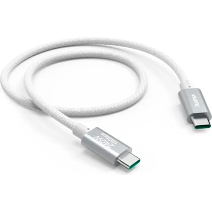 Hama USB C Kabel 1,50 m (Schnellladekabel USB-C auf USB-C, High Speed 10 Gbit/s Datenübertragung, für PC, MacBook, Smartphone etc.) weiß – Bild 2
