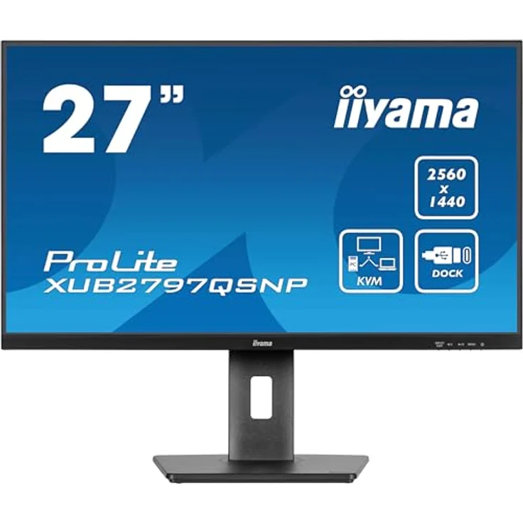 iiyama Prolite XUB2797QSNP-B1 27" IPS LED-Monitor WQHD 100Hz HDMI DP-in/Out DaisyChain USB-C Dock 96W LAN KVM-Switch schwarz - Preisvergleich – Bild 2