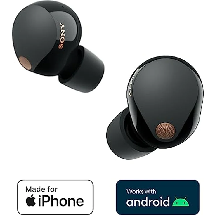 Sony WF-1000XM5 Kabellose Noise Cancelling Kopfhörer, Bluetooth, In-Ear-Kopfhörer, Mikrofon, bis zu 24 Stunden Akkulaufzeit, Schnellladefunktion, IPX4, iOS & Android kompatibel - Schwarz – Bild 2