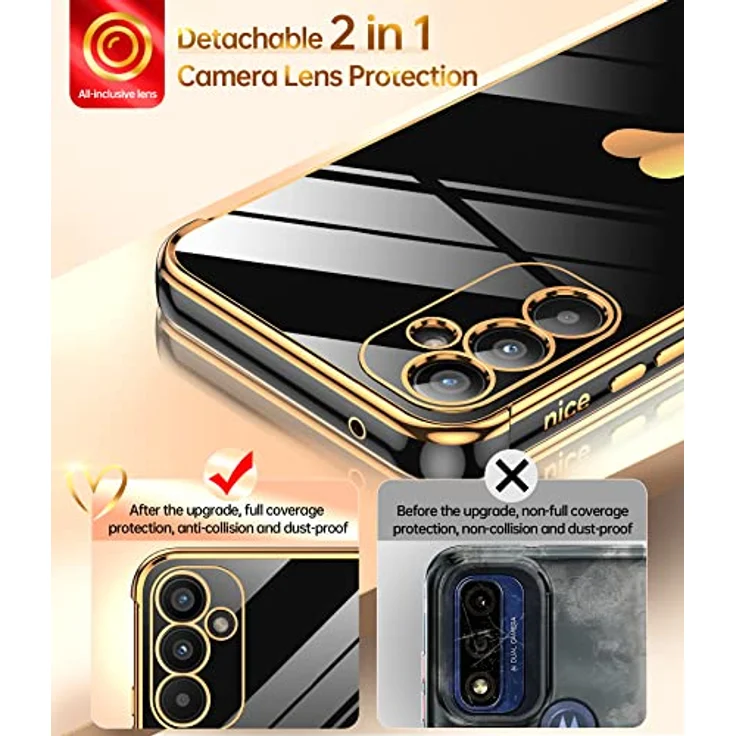 LeYi Handyhülle für Samsung Galaxy A34 5G, Cute Herz Muster TPU Silikon, Stoßfest mit 2*Schutzfolie, Kratzfest und Kameraschutz, Schwarz – Bild 3