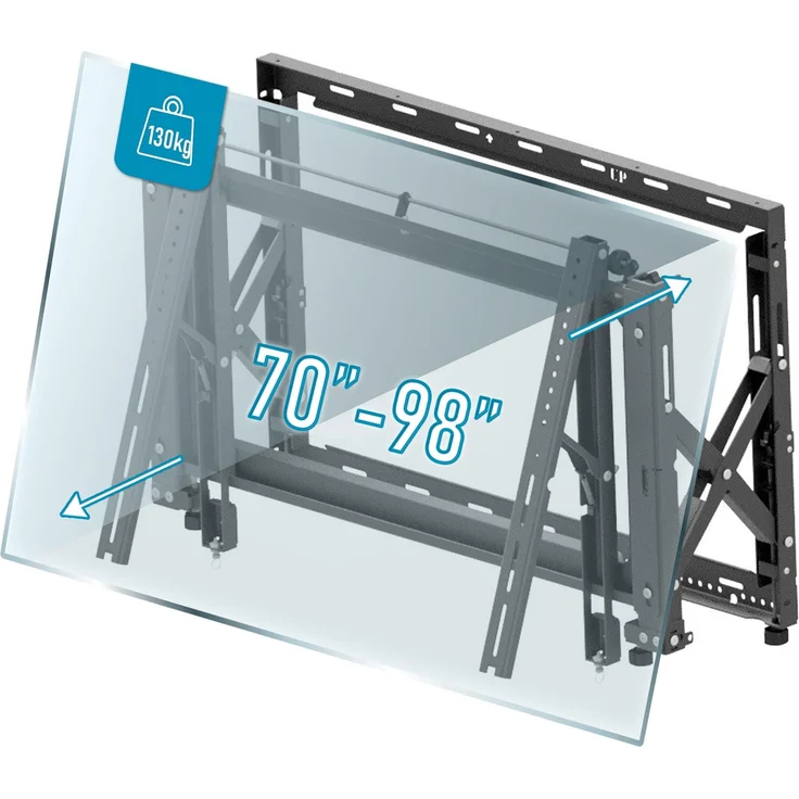 EDBAK VWPOP95-L Pop-Out Wandhalterung für 70-98" Bildschirme, Tragfähigkeit 130 kg, Schwarz