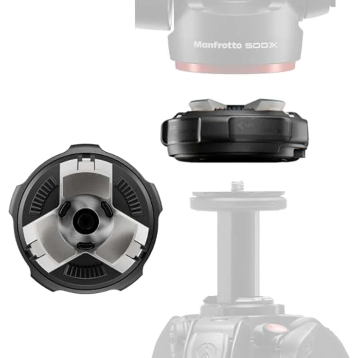 Manfrotto XCHANGE Base, Schnellwechsel-Basis mit 3/8" Gewinde, Tragkraft bis 20 kg, kompatibel mit XCHANGE Platten und Köpfen, für Foto & Video – Bild 1