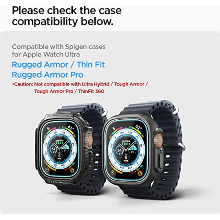 Spigen Glass EZ Fit 2 Pack, Displayschutz, Smartwatch, Transparent, Apple Watch Ultra 49mm (2022), Gehärtetes Glas – Bild 4