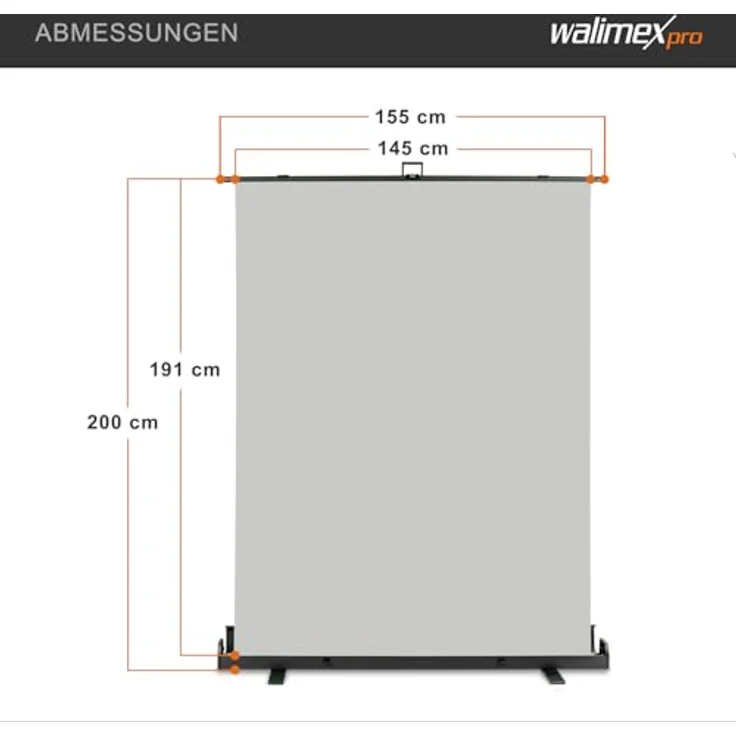Walimex pro Roll-up Panel Hintergrund grau 155x200 - Preisvergleich – Bild 6