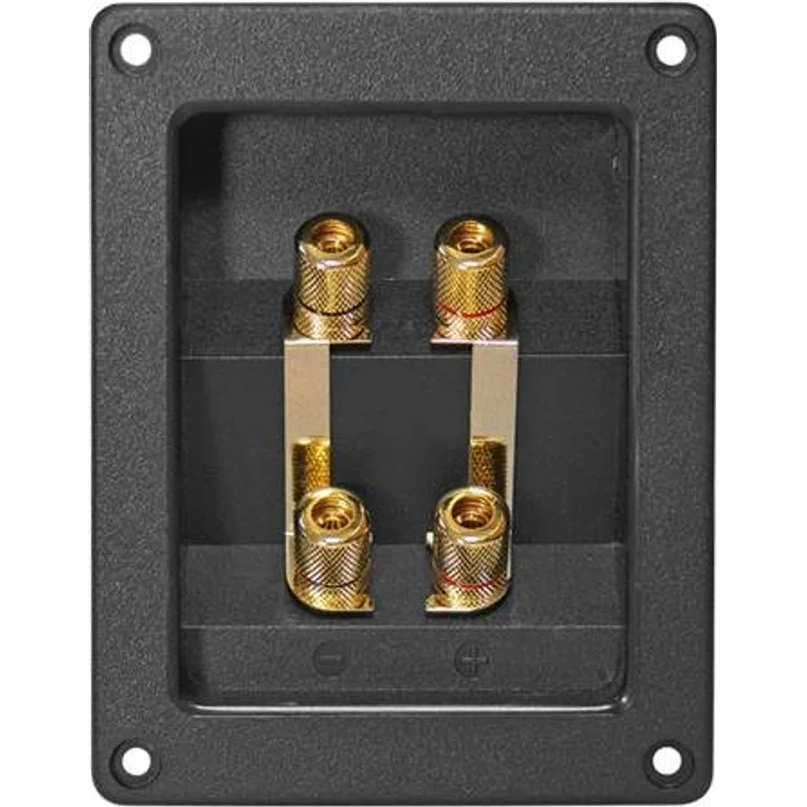 Dynavox LP-Anschluß Doppel, Lautsprecher Anschlussterminal aus schlagfestem ABS-Kunststoff, vergoldete Steck-Schraubanschlüsse, schwarz