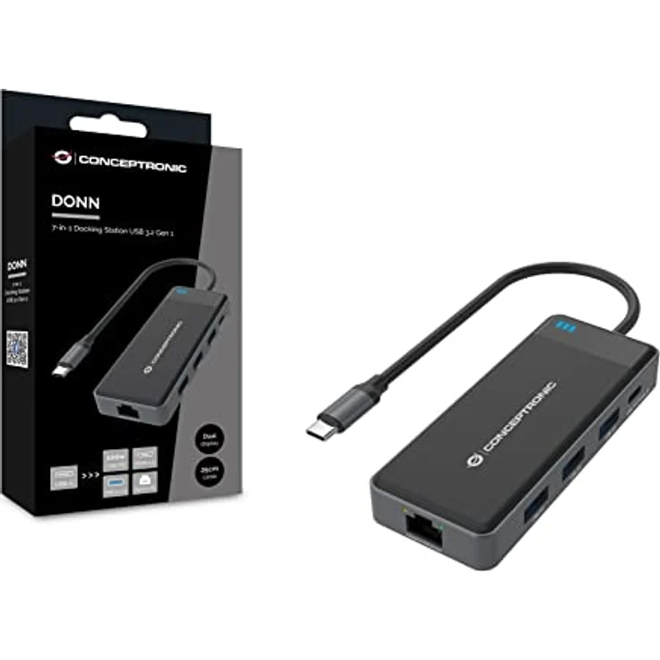 Conceptronic DONN14G 7-in-1 USB 3.2 Gen 1 Dockingstation – Bild 3