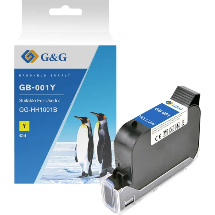 G&G Druckerpatrone Original Gelb GB-001Y, kompatibel mit Glas, Plastik, Metall und Stein