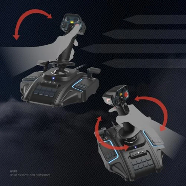 HORI Ace Combat 8: Wings of Theve, kabelgebundener Flugsimulator-Controller mit Hall-Effekt-Sensoren, zwei Gas- und Bremshebeln, dedizierter High G Mode-Taste, schwarz, für Sony PlayStation 5 – Bild 6