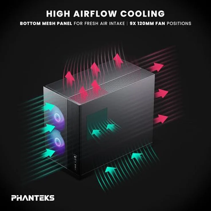 Phanteks XT M3 RGB, PC-Gehäuse in Schwarz, unterstützt Mini-ITX und mATX, Sichtfenster, bis zu 9 Lüfter, maximale Grafikkartenlänge 430 mm – Bild 3