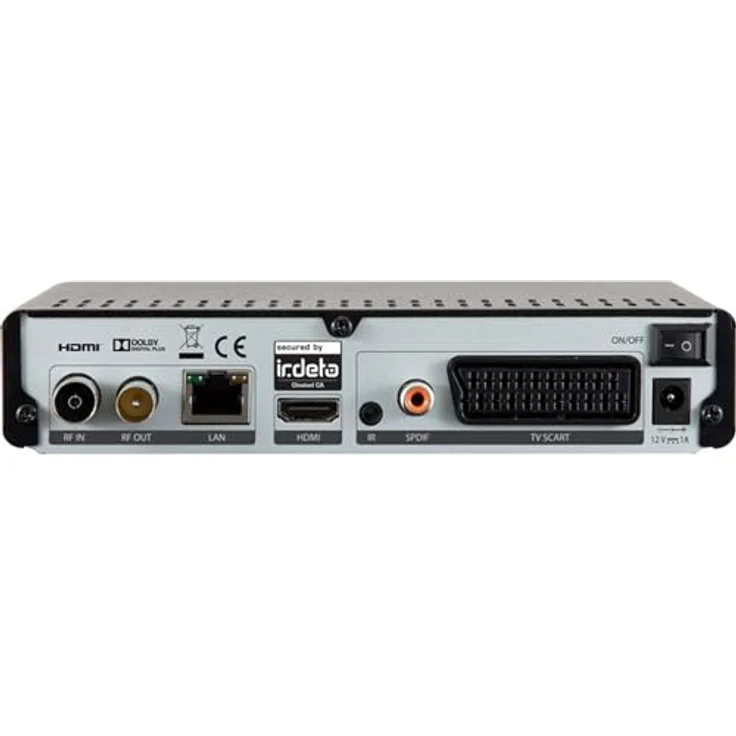 DigitalBox 77-560-00 Imperial T 2 IR Plus DVB-T2 HD Receiver mit Irdeto Entschlüsselung Freenet TV, H.265-HEVC, PVR Ready, HDMI, SCART, USB, LAN schwarz – Bild 2