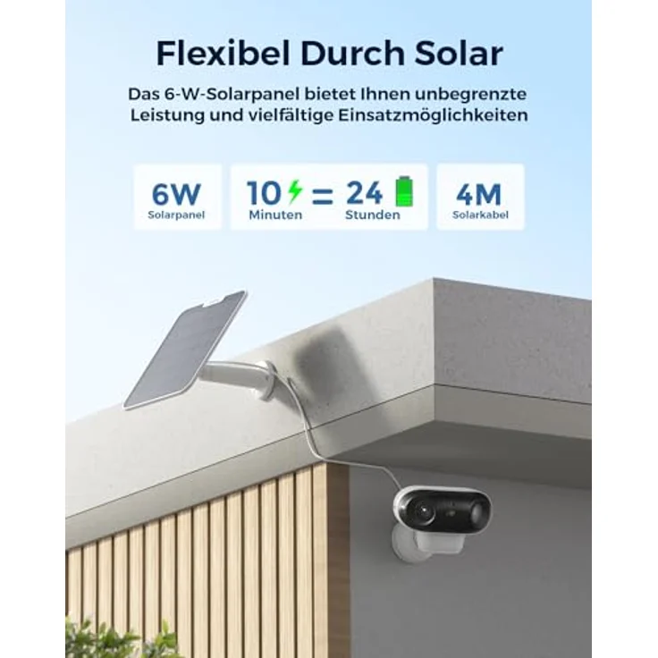 Reolink Argus 4 Pro, 4K Solar Überwachungskamera Aussen Akku, ColorX-Nachtsicht, 180°-Weitwinkel, 8MP Kabellose WLAN IP Kamera, Dual-band Wi-Fi 6, PIR- & KI-Erkennung, IP66-Wasserdicht, mit Solarpanel – Bild 5