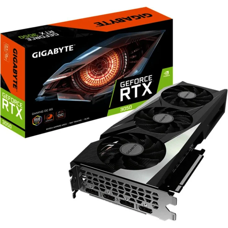 Gigabyte GeForce RTX 3050 GAMING OC 8G, Next-Gen-Grafikkarte mit 8 GB GDDR6 und leistungsstarkem GA106-150 Grafikprozessor