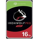 Seagate IronWolf Pro, NAS interne Festplatte 16TB HDD, 3.5 Zoll, 7200 U/Min, CMR, 256MB Cache, SATA 6GB/s, Silber.