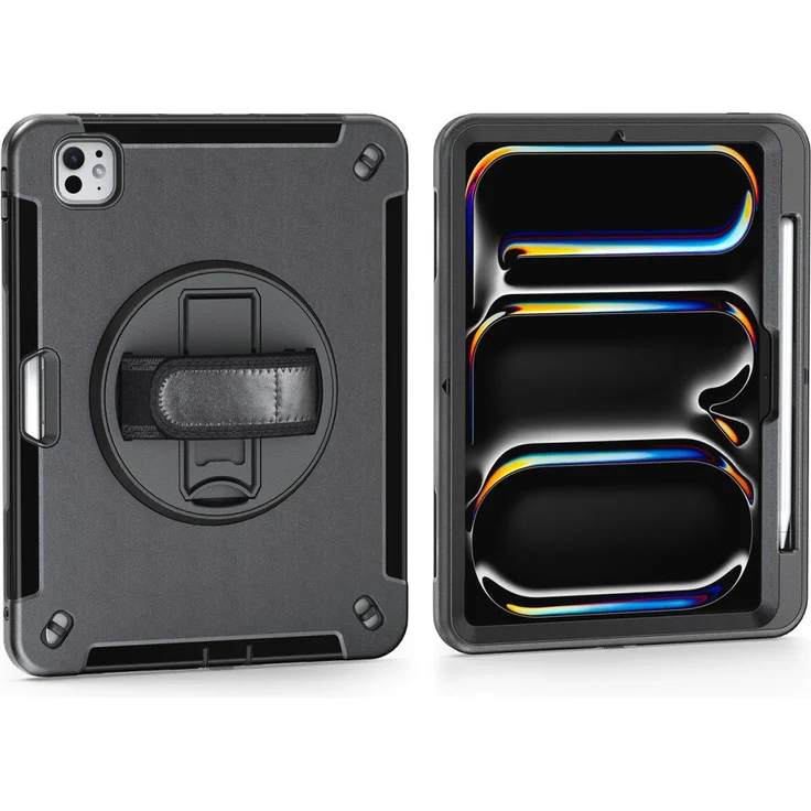 4smarts Tablet-Hülle Rugged Case GRIP für Apple iPad Pro 11 (M4, 2024), stoßfest, schwarz