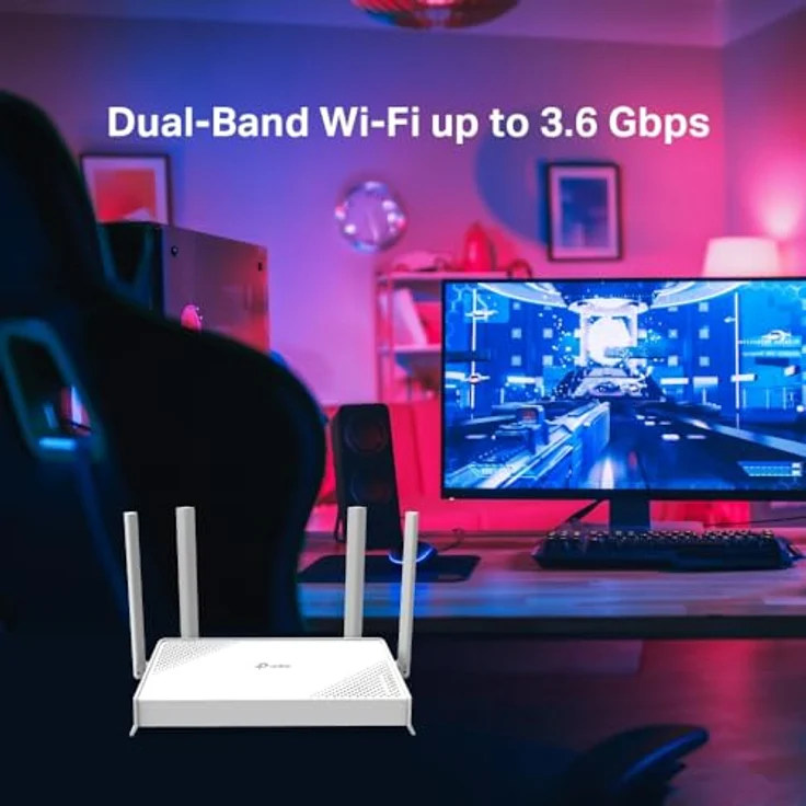 TP-Link Archer BE220W, Dual-Band Wi-Fi 7 Router mit 688 Mbps (2,4 GHz) und 2882 Mbps (5 GHz), Quad-Core-Prozessor, WPA3-Sicherheit und EasyMesh-Unterstützung – Bild 5
