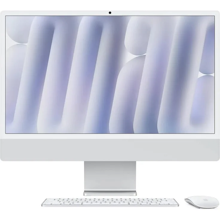 Apple iMac 24" Retina 4,5K – Apple M4, 16 GB RAM, 256 GB SSD, 8-Core GPU, Silber, Magic Keyboard mit Ziffernblock